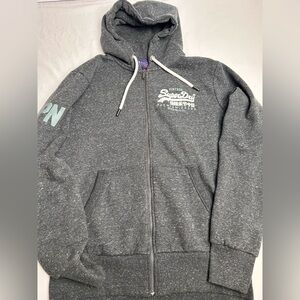 Superdry Gray Zip-Up Hoodie heavy